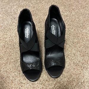 Charles David JUJU Black Peep Toe Ankle Bootie Boot Heels Pumps